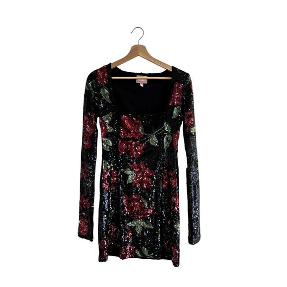Show Me Your Mumu Out Tonight Mini Dress Send Me Roses Black Sequins S NWT - Picture 6 of 12